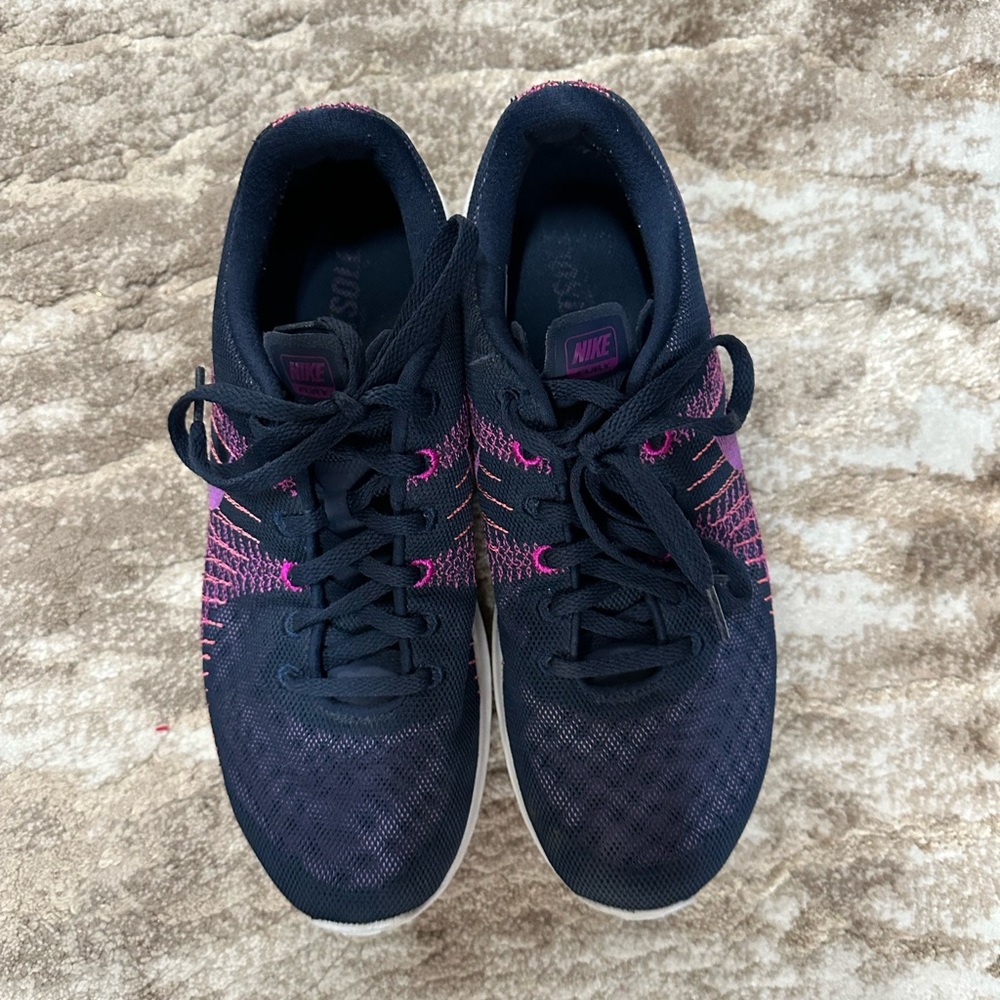 NIKE Navy+Pink Flex Fury Running Shoe